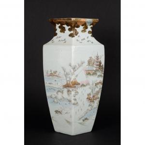 Vase Avec Paysage, Japon, ère Meiji (1868-1912) Signé Yamada  