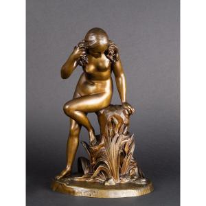 Eve Tentée Par Un Serpent, Bronze, France, XIXe Siècle