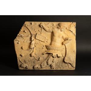 Bas-relief In Sandstone, Renaissance, France, XVIth-xviith Century