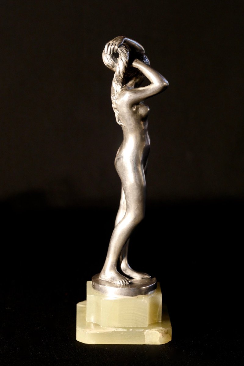 Sculpture – Statuette en argent massif par Alexandre-Auguste Caron-photo-3