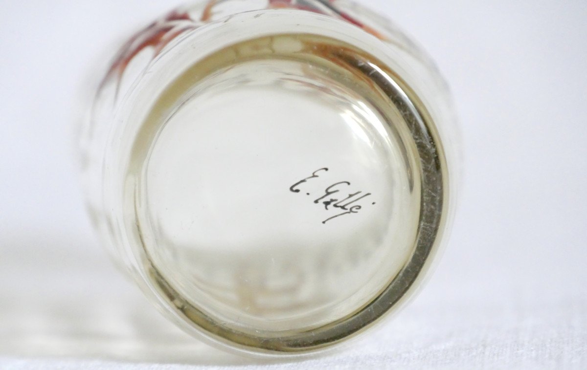 Émille Gallé - Service à liqueur émaillé croix de Lorraine - Verrerie Art-Nouveau-photo-4