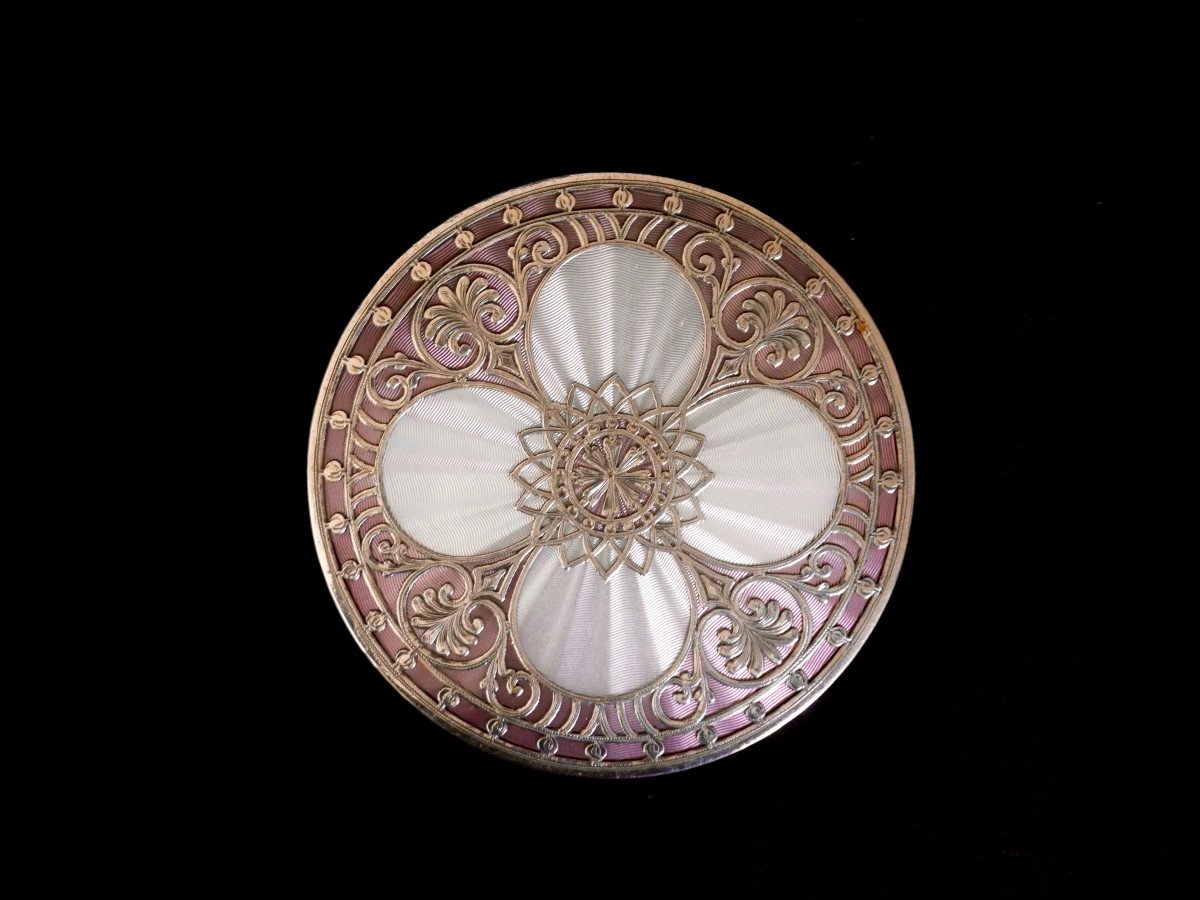 Boite en argent émaillé - Boite à dragées - Objets de vitrine  - Art-déco-photo-3