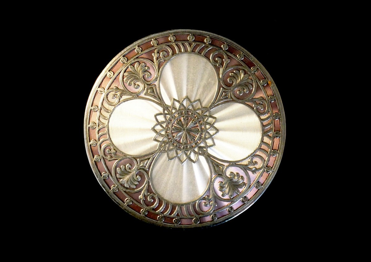 Boite en argent émaillé - Boite à dragées - Objets de vitrine  - Art-déco-photo-5