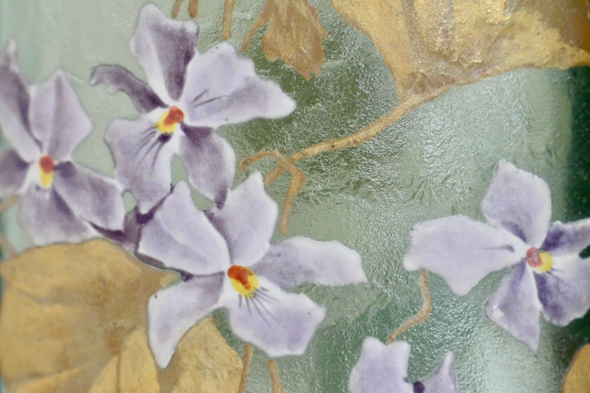 Glassware - Pair Of Montjoye Vases In Saint-denis - Art Nouveau-photo-5