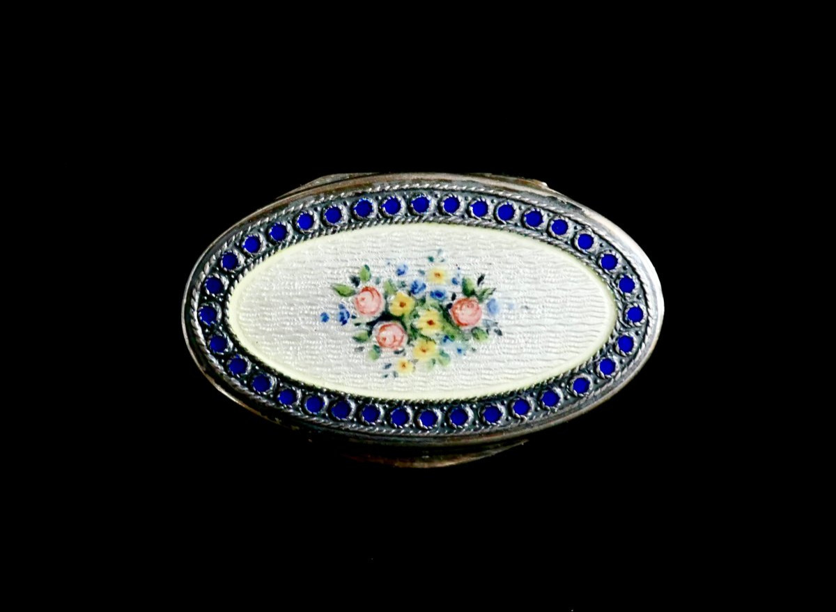 Art-nouveau Enamelled Silver Box - écrin - Pilulier-photo-4