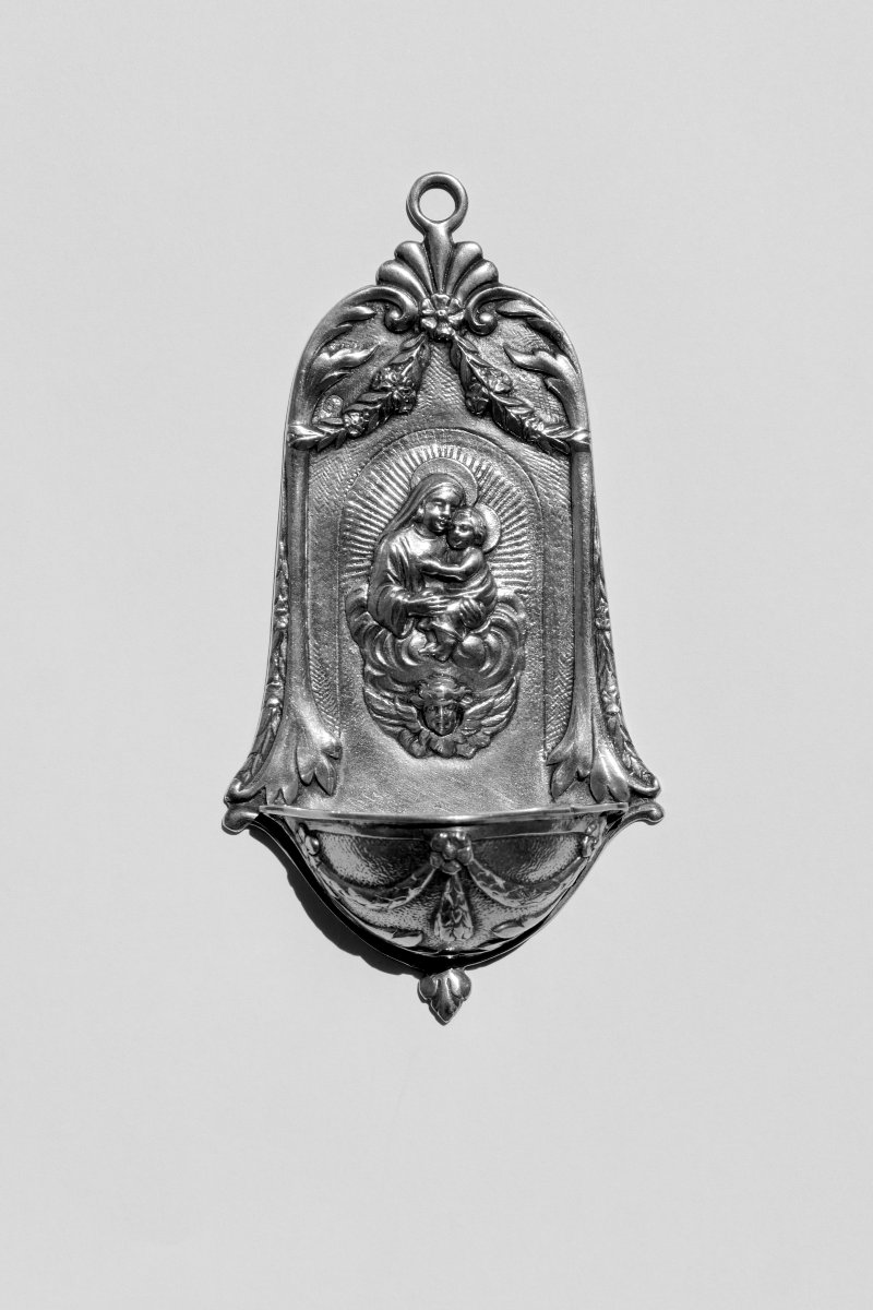 Bénitier en argent – Art sacré – Objet de culte-photo-4