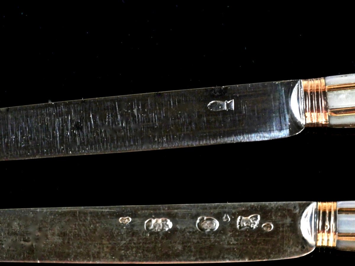 Two Travel Knives In A Shagreen Case-photo-4