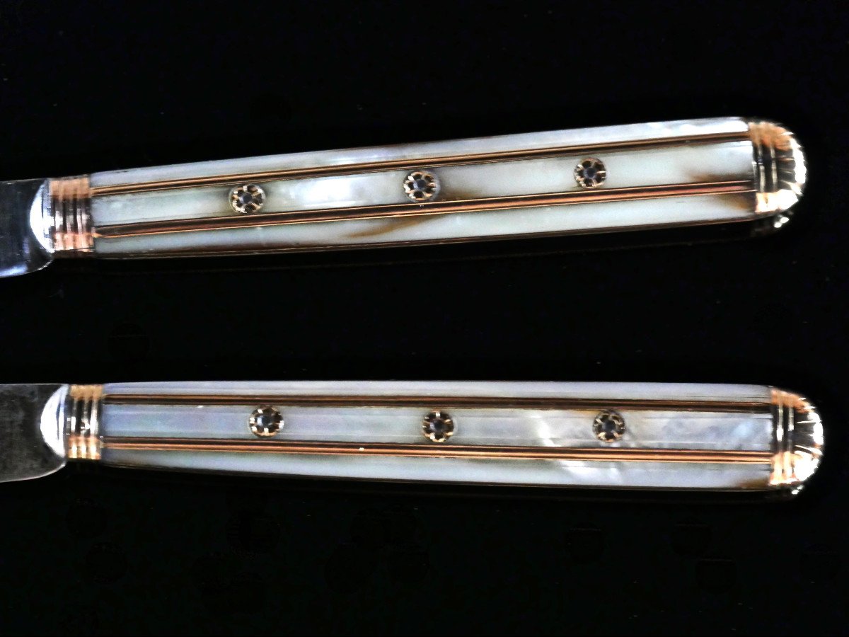 Two Travel Knives In A Shagreen Case-photo-5