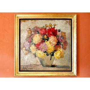 Tableau - Huile sur carton - Art Déco