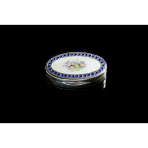 Art-nouveau Enamelled Silver Box - écrin - Pilulier