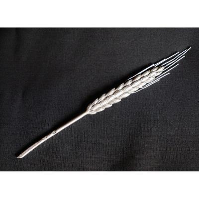 Maurice Chéret - Ear Of Wheat Sculpture In Silver