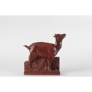Carved Wooden Goat - Artemoff - Animal Sculpture
