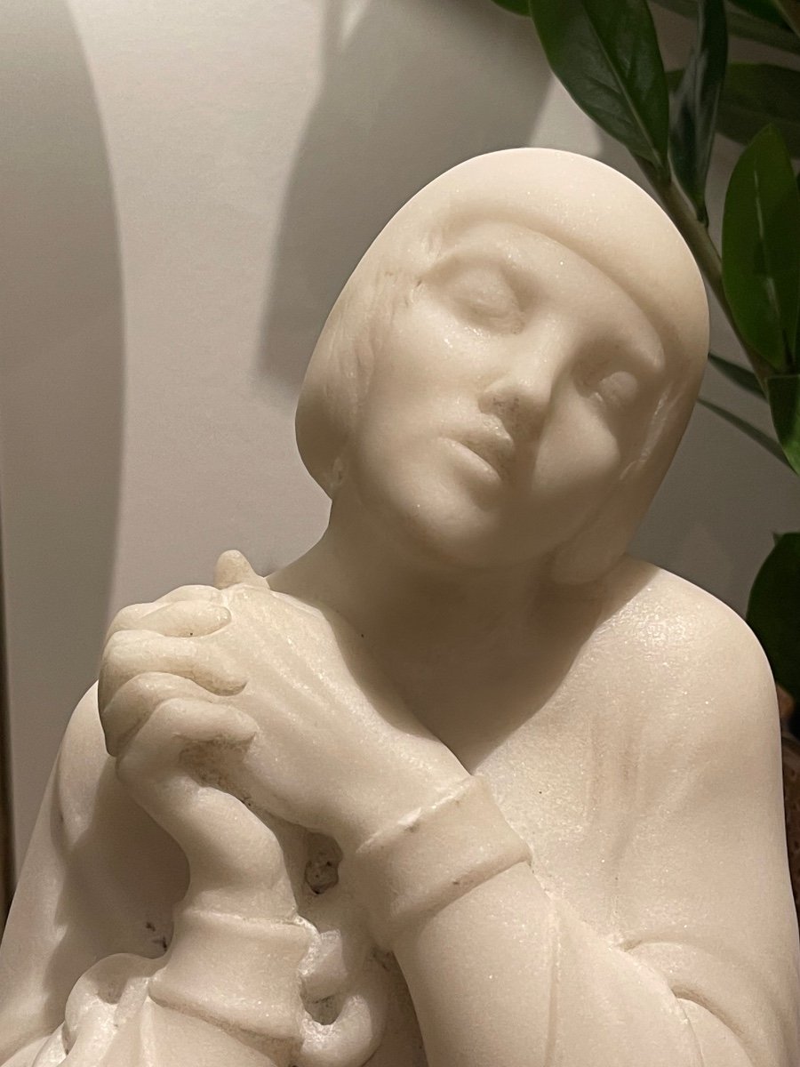 Buste En Marbre Blanc Maxime Real Del Sarte (1888-1954) -photo-1