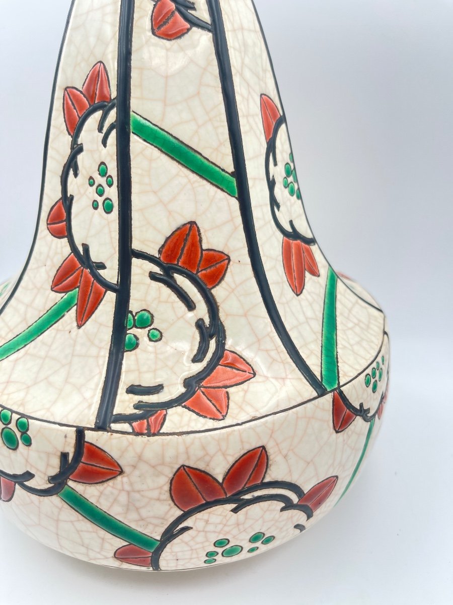 Toupie Vase In Longwy Art Deco Enamels-photo-1