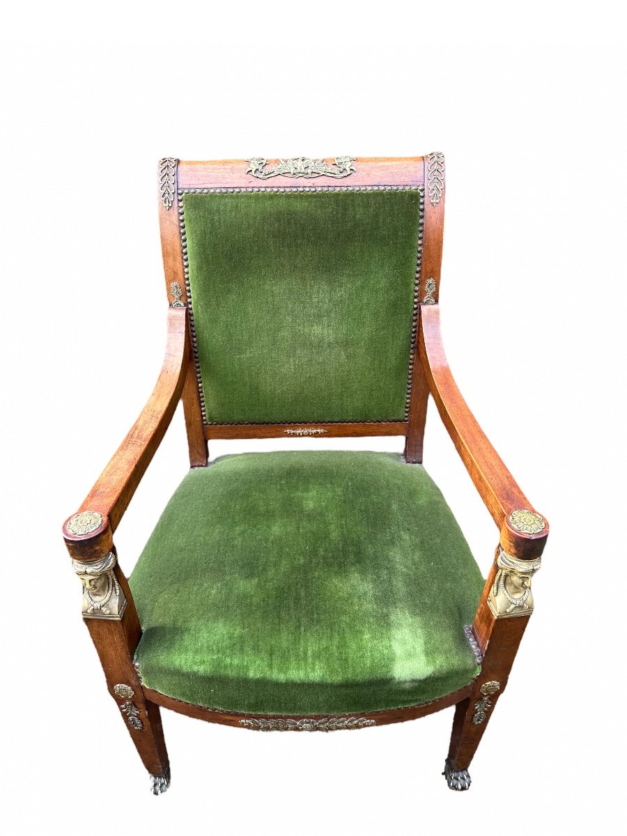 Paire De Fauteuil De Style Empire -photo-2