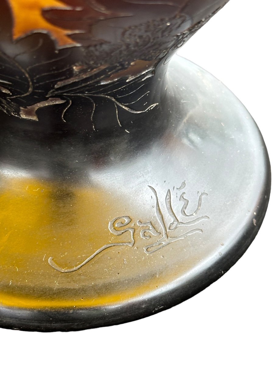 Émile Gallé & Vase Aux Ramures De Chêne Et Glands -photo-3