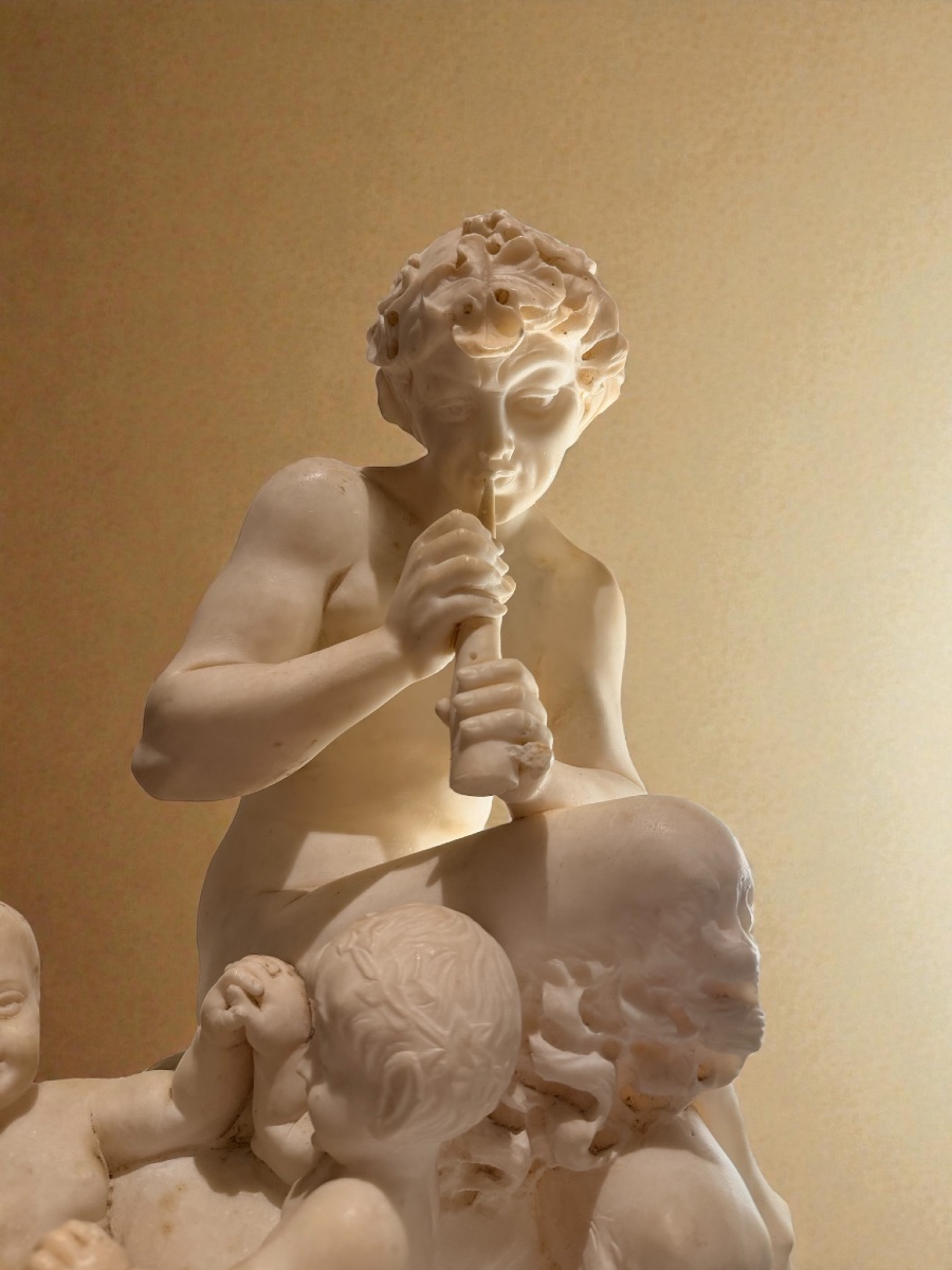 Faune Jouant Du Tambourin Par Cuzzini D'après Clodion-photo-2