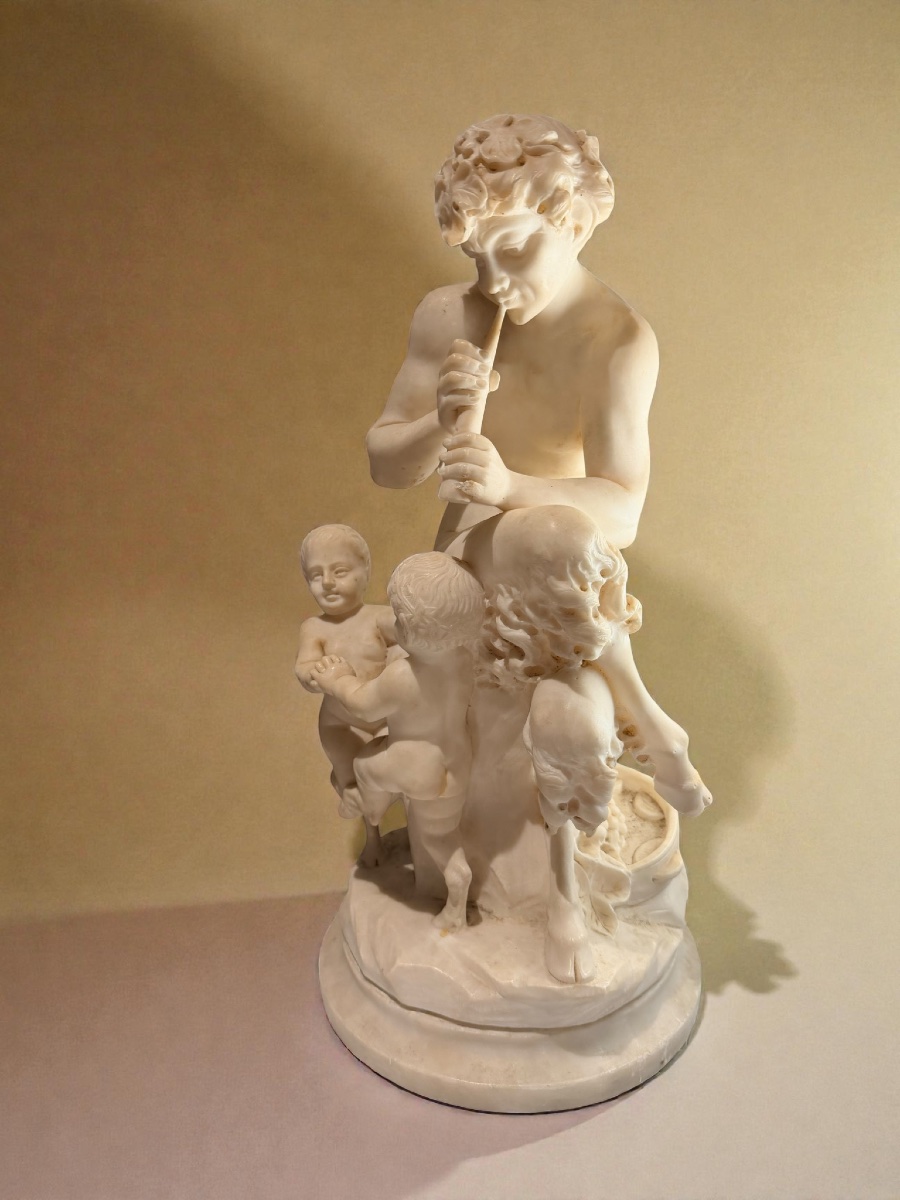 Faune Jouant Du Tambourin Par Cuzzini D'après Clodion-photo-4