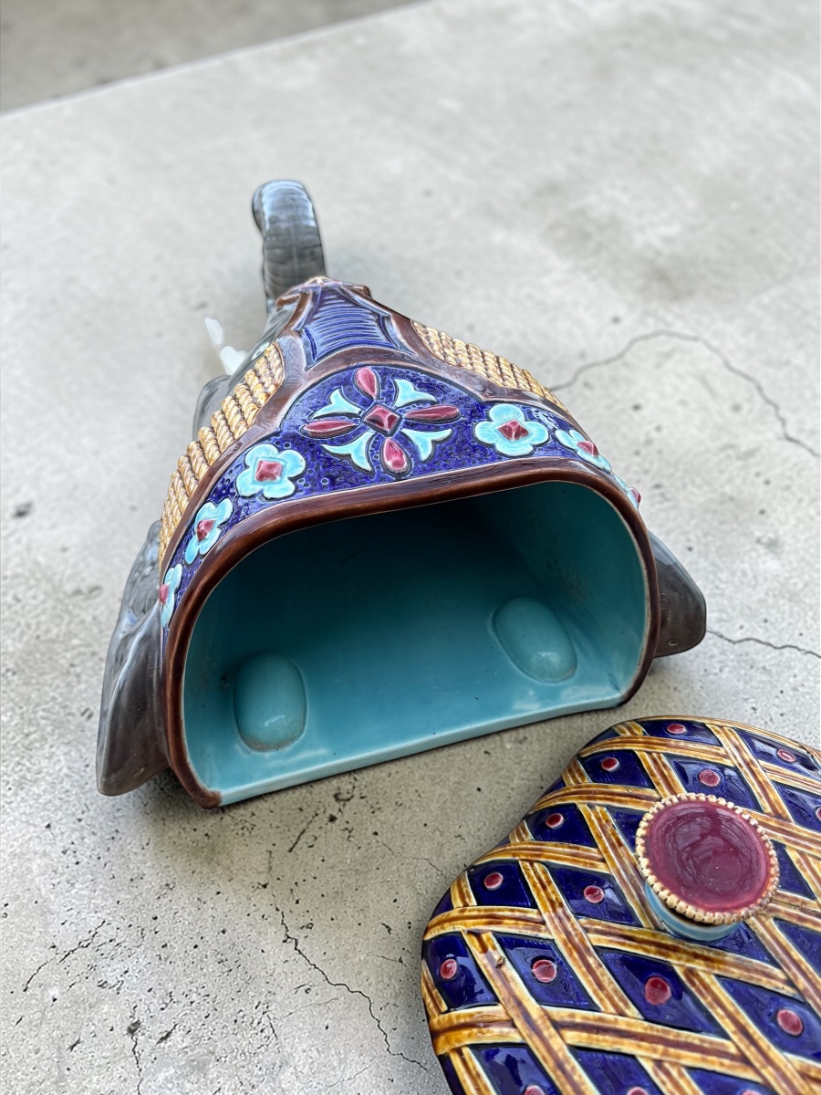 Fontaine Éléphant En Faïence De Sarreguemines-photo-2