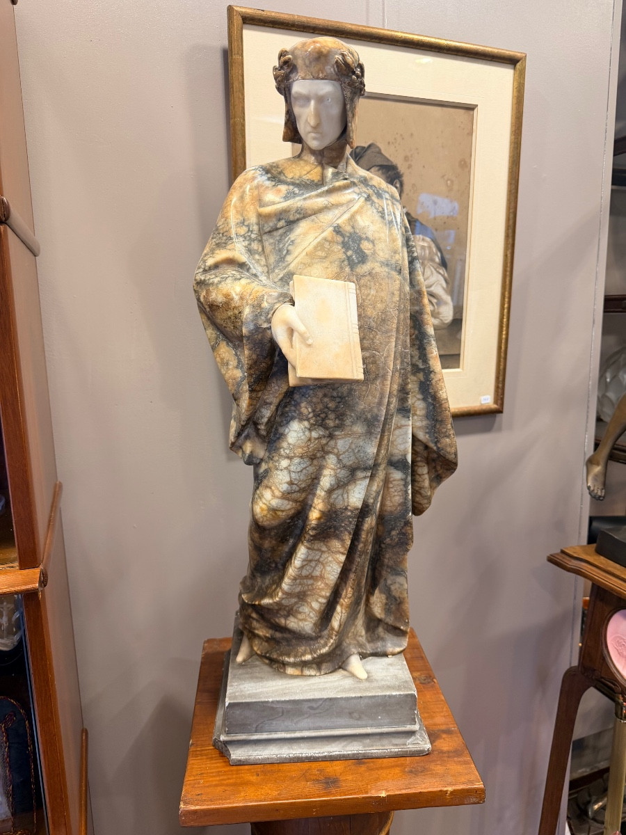 Sculpture de Dante en albâtre 