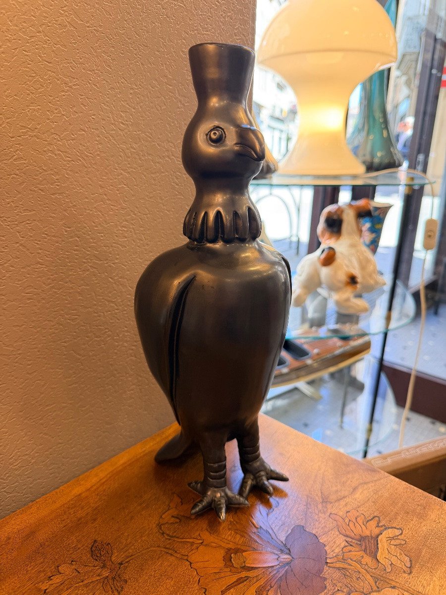 Jean Marais (1913-1998) & Patinated Terracotta Bird-photo-3