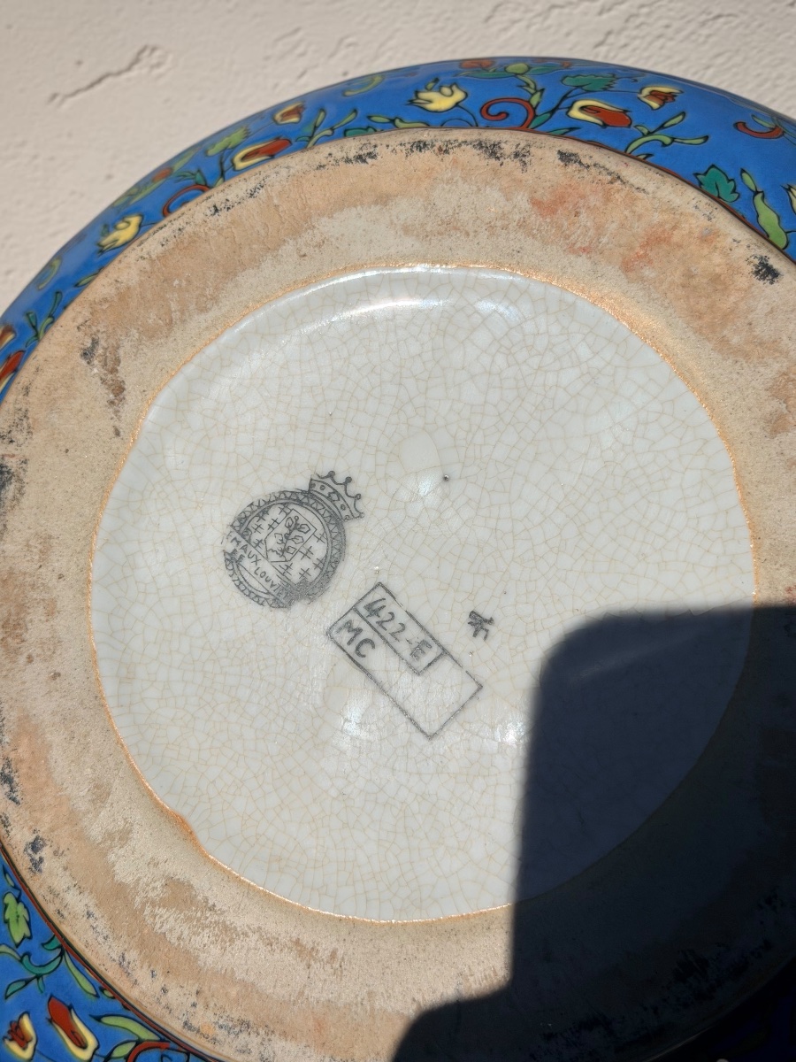 Grand Vase Boule Émaux De La Louvière -photo-4