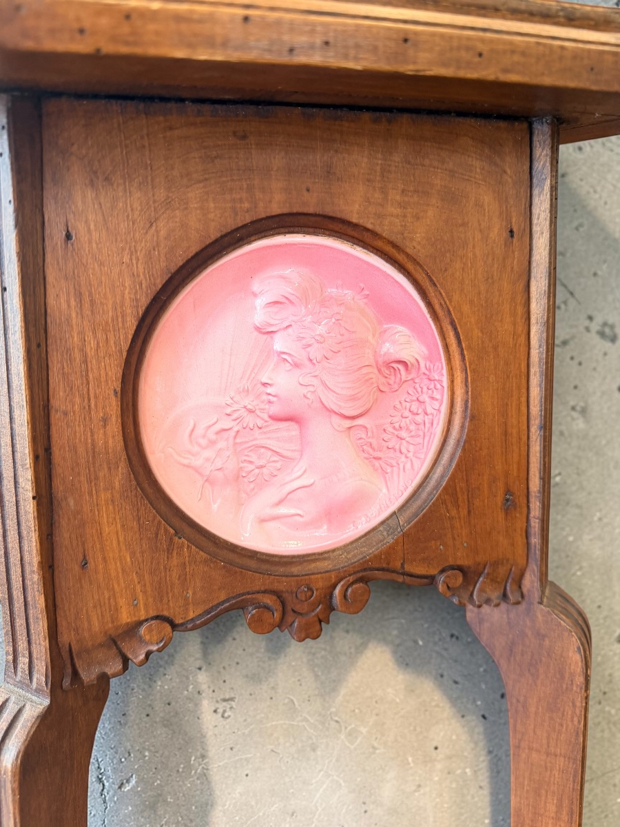 Sellette Art Nouveau sertie de médaillons signés Bonnefond-photo-3