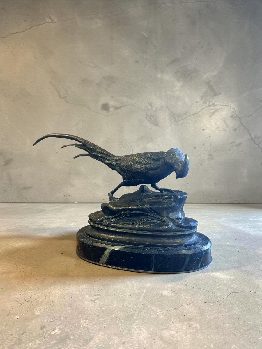 Sculpture D’un Faisan En Bronze Signé Arcon
