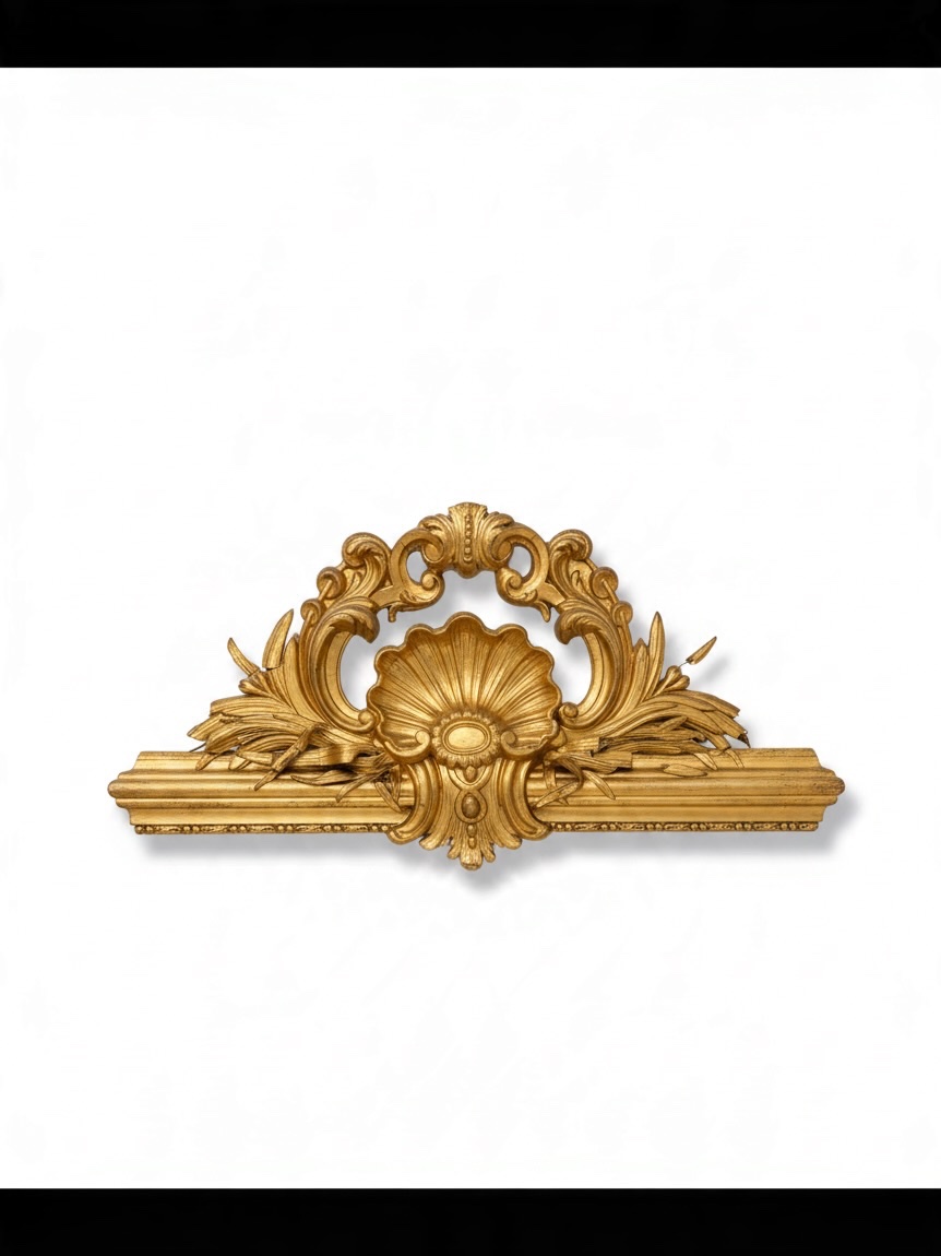 Important 19th-century Gilded Wooden Mirror-photo-2