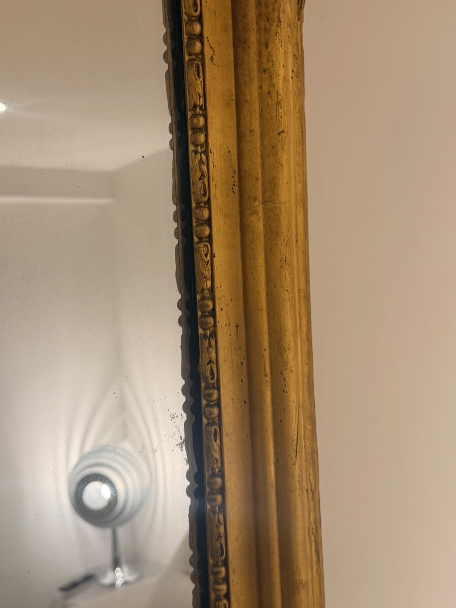 Important 19th-century Gilded Wooden Mirror-photo-3
