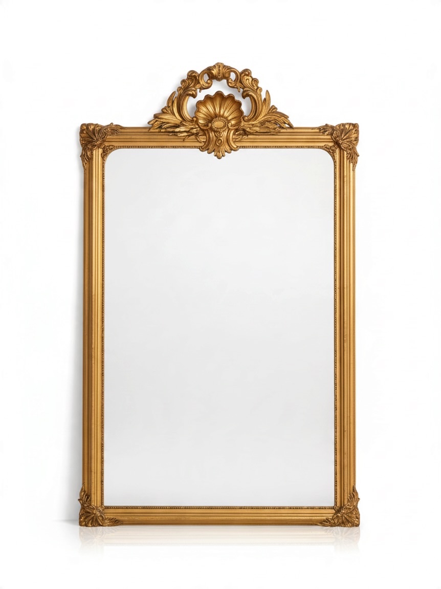 Important 19th-century Gilded Wooden Mirror