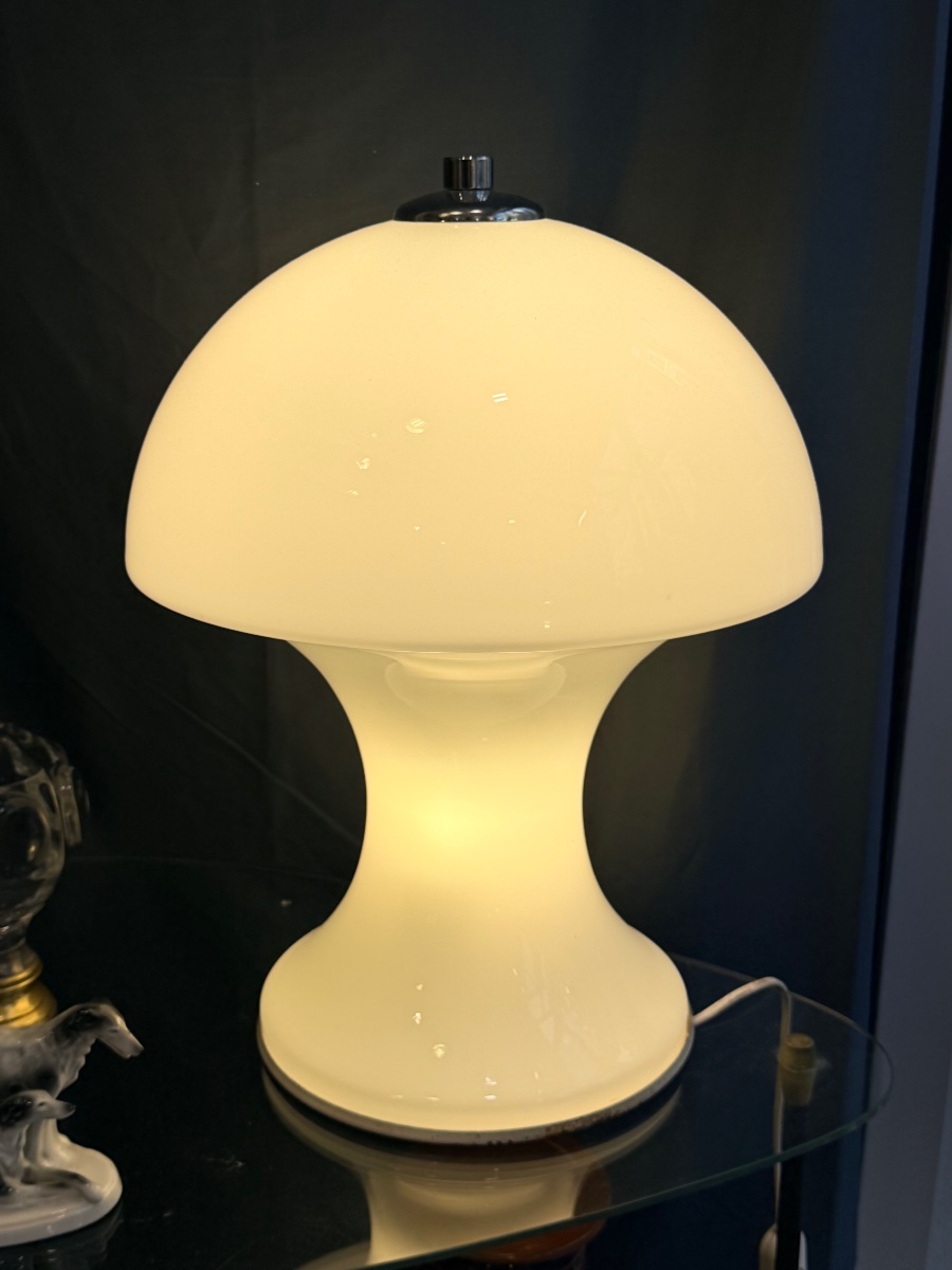 Italian-designed White Glass Lamp 
