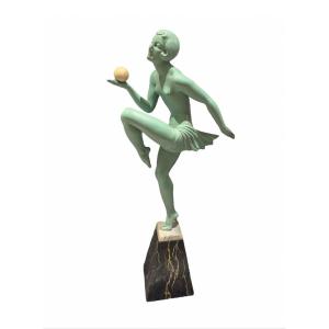 Art Deco Dancer In Regulates Marked France