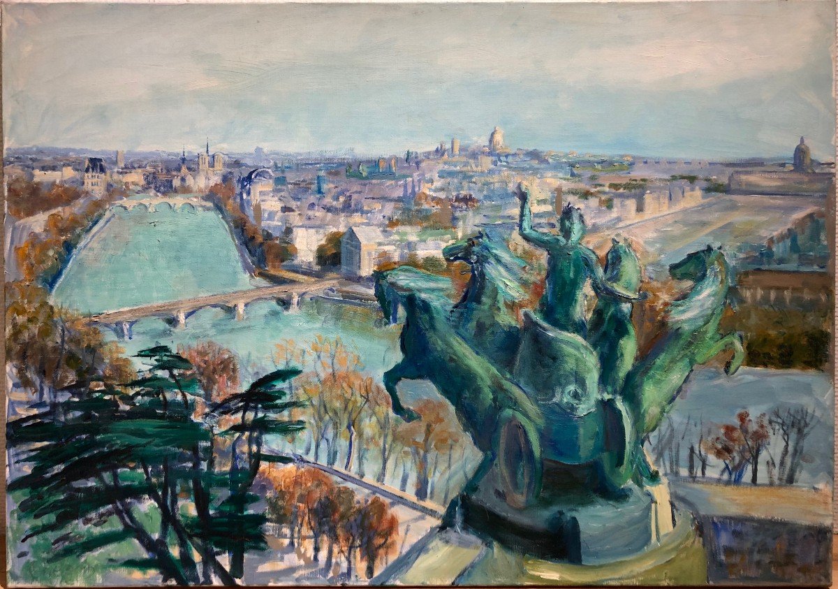 Signed To Identify View Of Paris From The Grand Palais