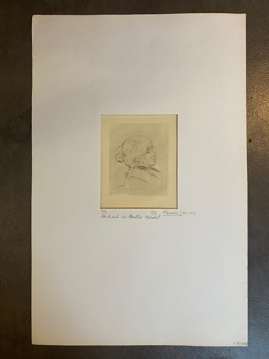 Pierre Auguste Renoir, Etching, Portrait Of Berthe Morisot 1892 -photo-2