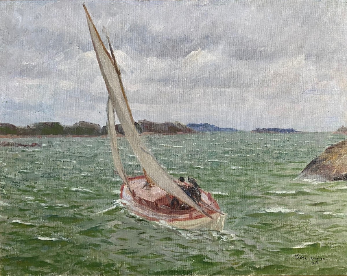 Torsten LÖWGREN (1903-1991) Suède Sweden archipel voilier 1930