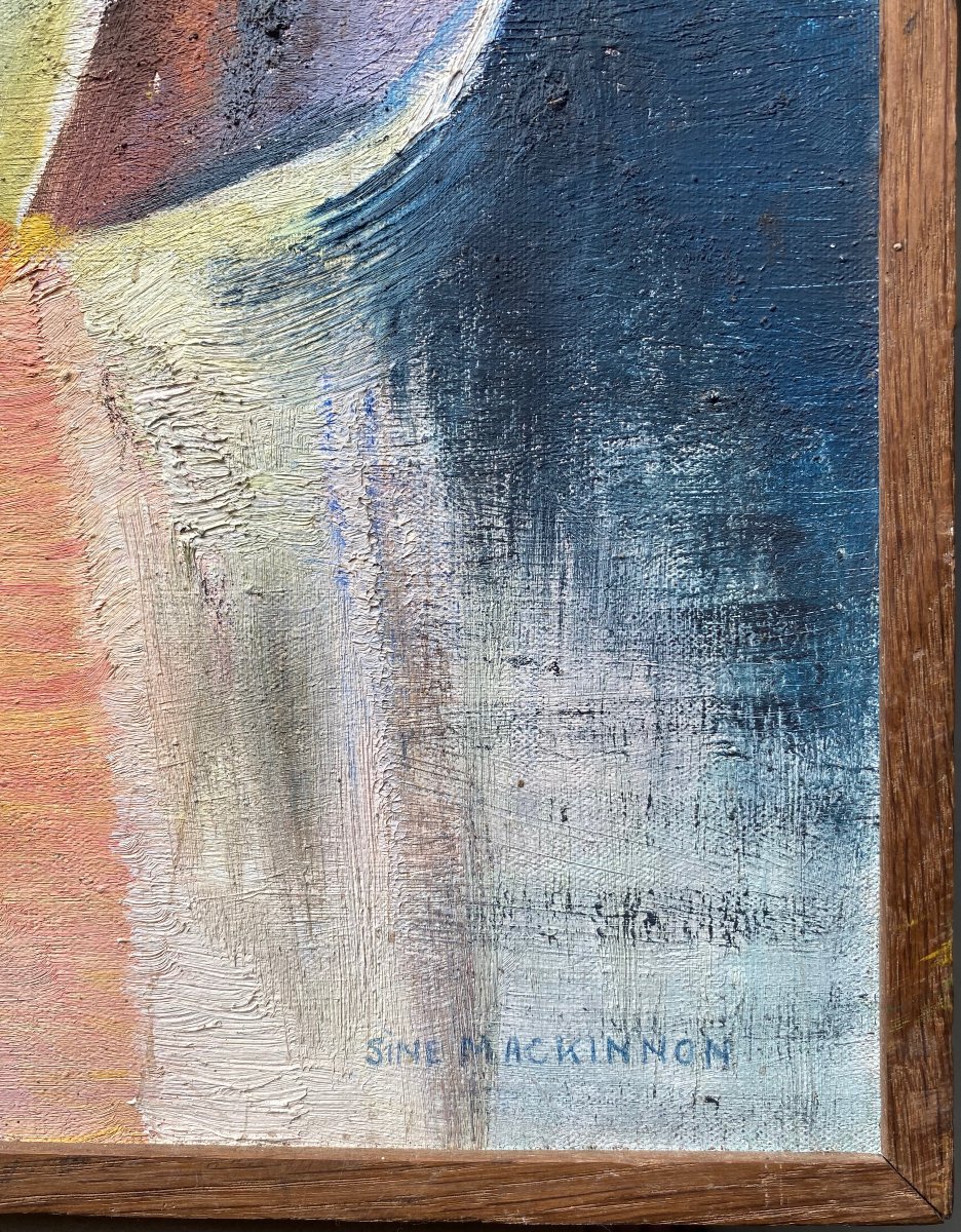 Sine Mackinnon (1901-1996) Cubism - Cliffs On The Sea - Circa 1920 - Ireland-photo-2