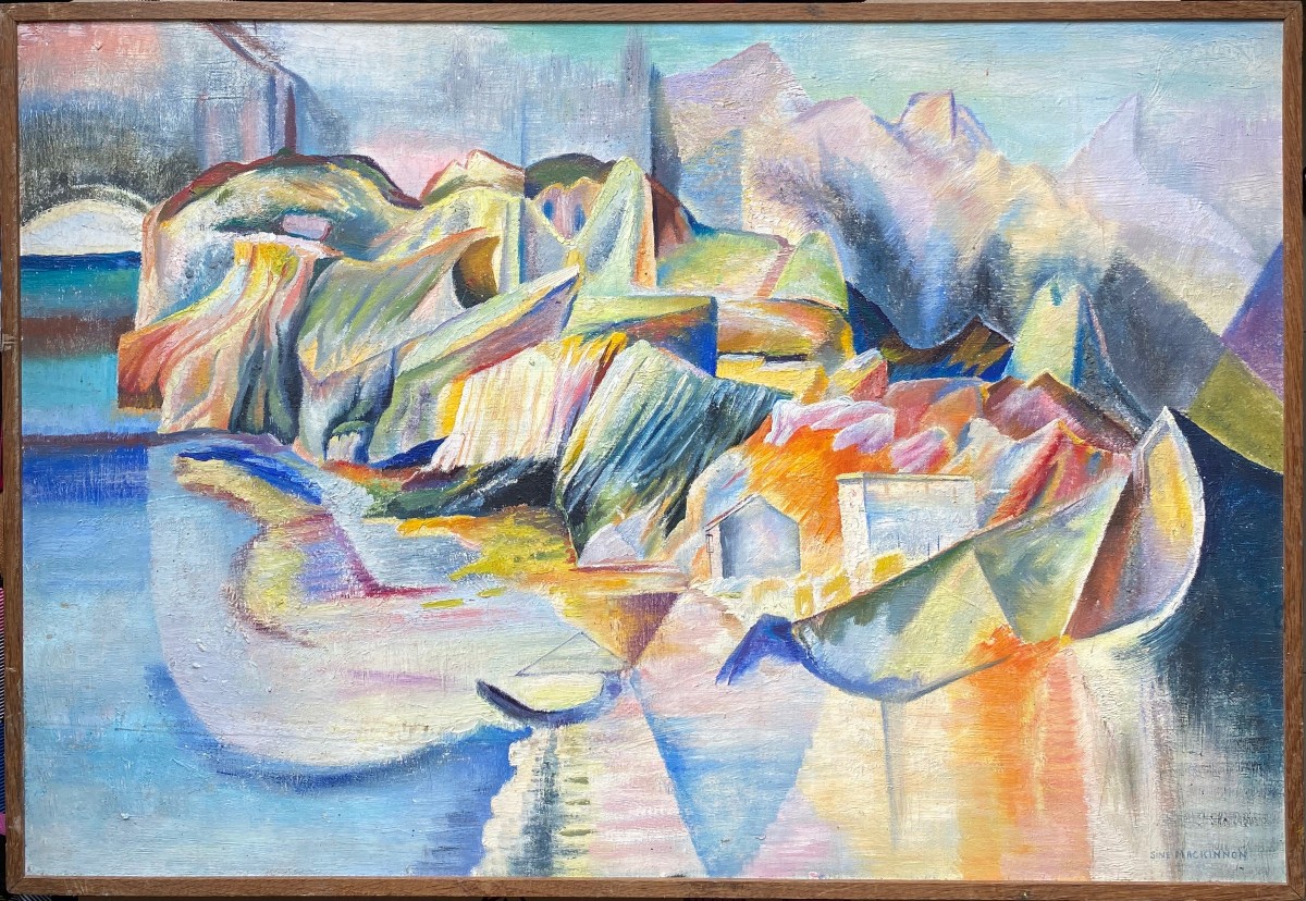 Sine Mackinnon (1901-1996) Cubism - Cliffs On The Sea - Circa 1920 - Ireland