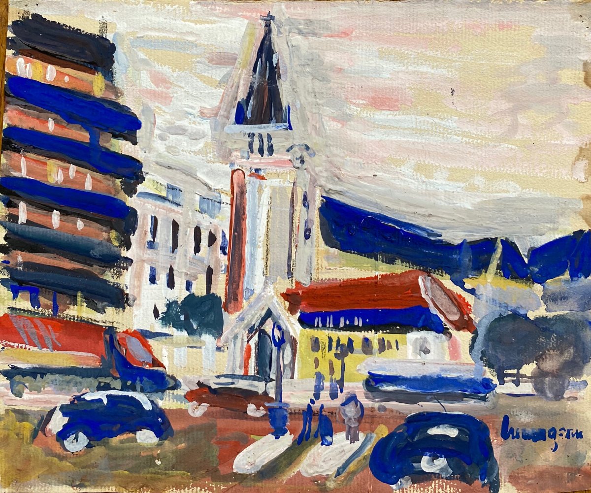 Lucien Genin (1894-1953) The Church Of Saint-germain In Paris-photo-2