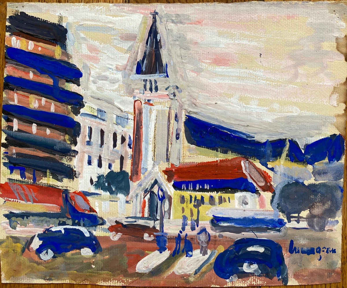 Lucien Genin (1894-1953) The Church Of Saint-germain In Paris