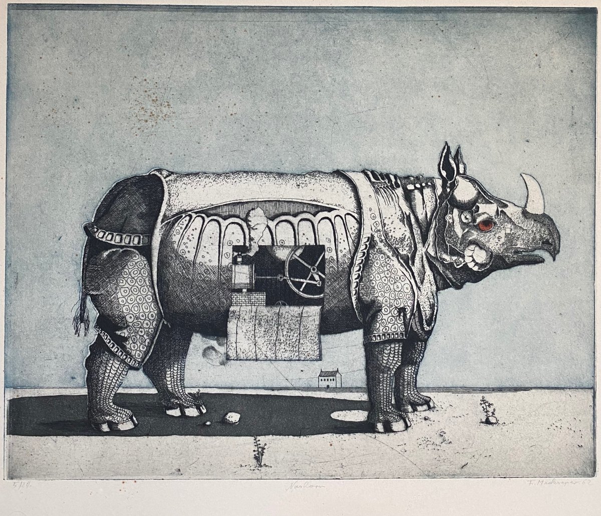 Friedrich MECKSEPER (1936-2019) Le rhinocéros Nashorn 1962 -photo-3