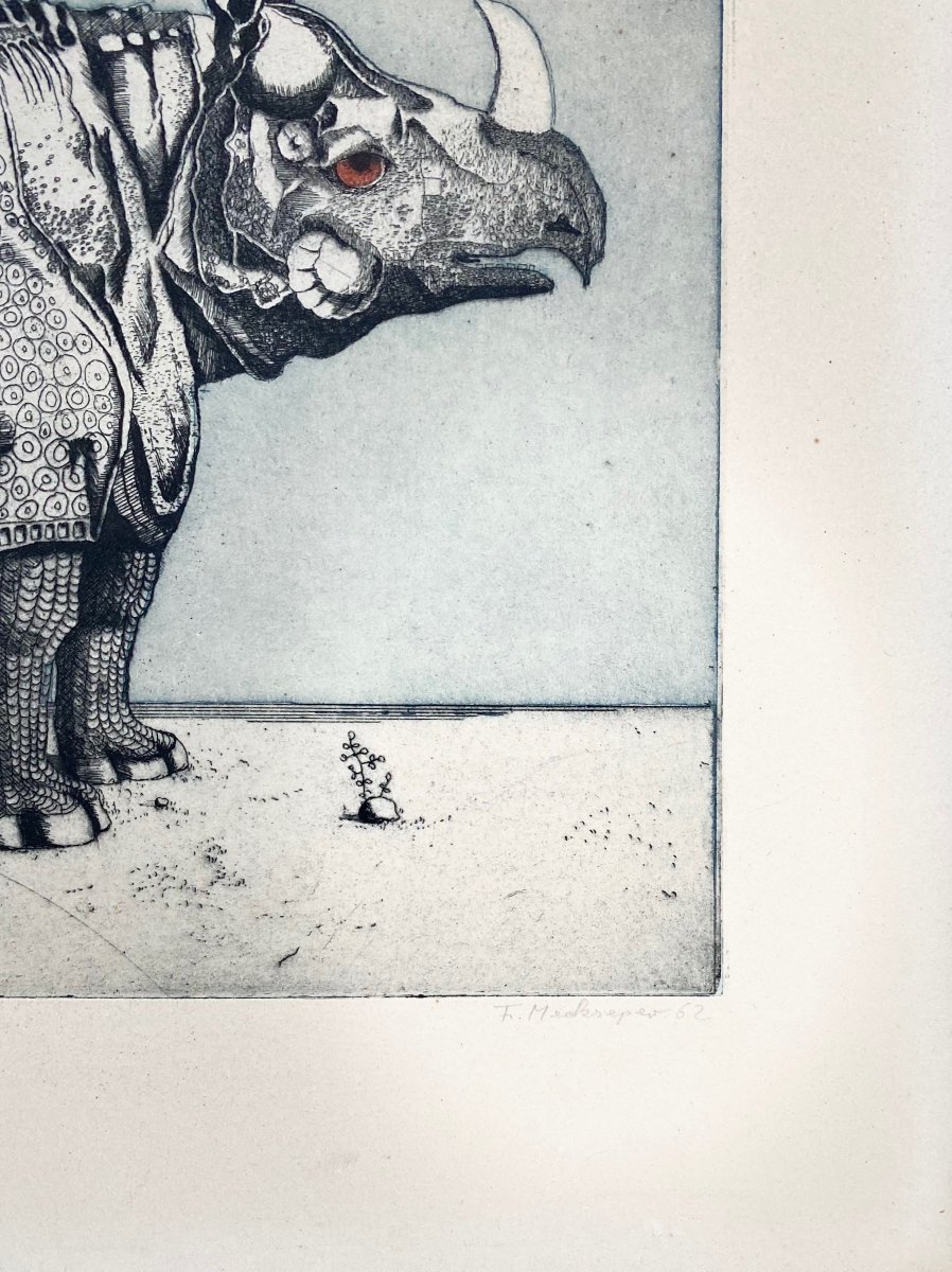 Friedrich MECKSEPER (1936-2019) Le rhinocéros Nashorn 1962 -photo-1