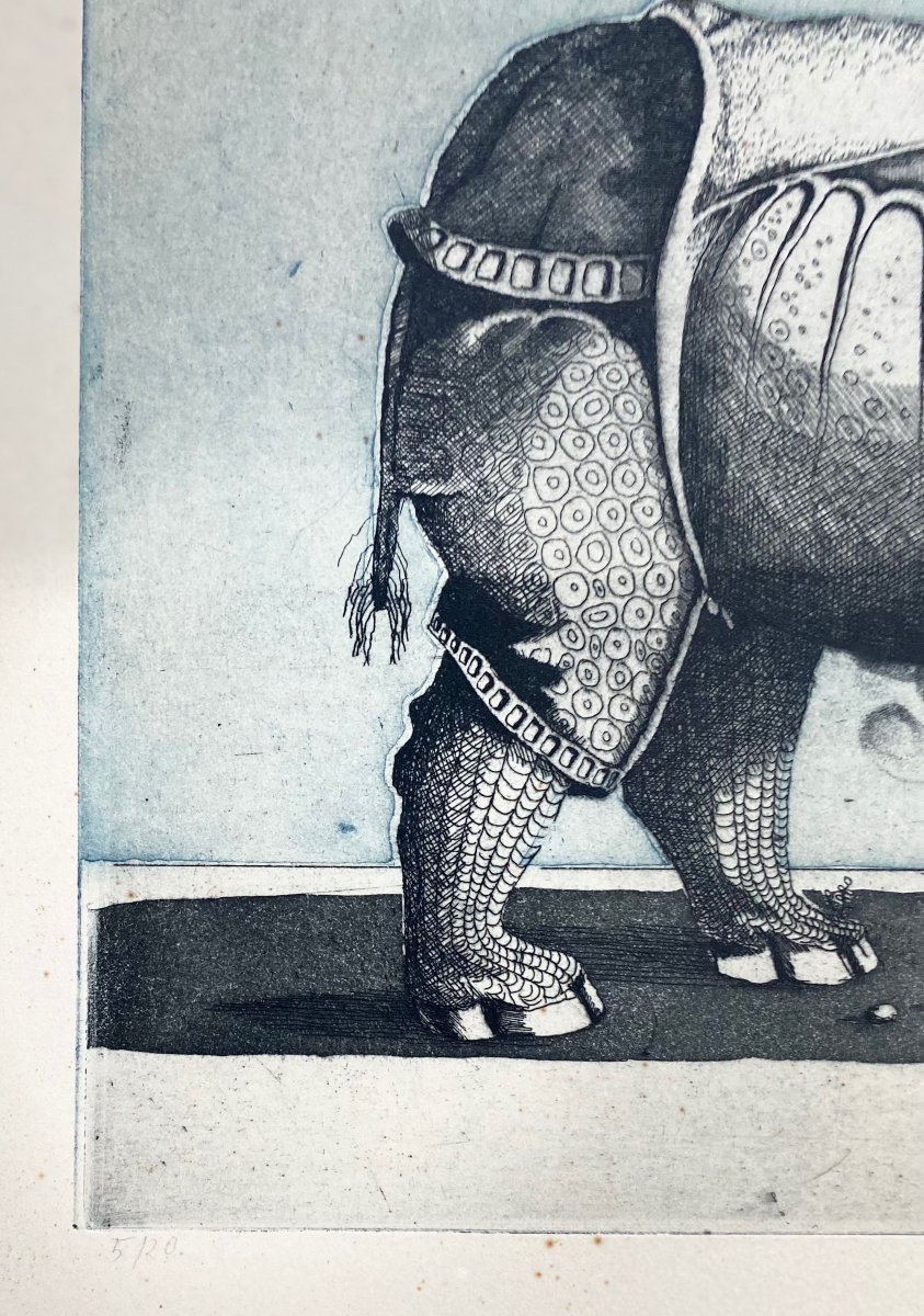 Friedrich MECKSEPER (1936-2019) Le rhinocéros Nashorn 1962 -photo-3