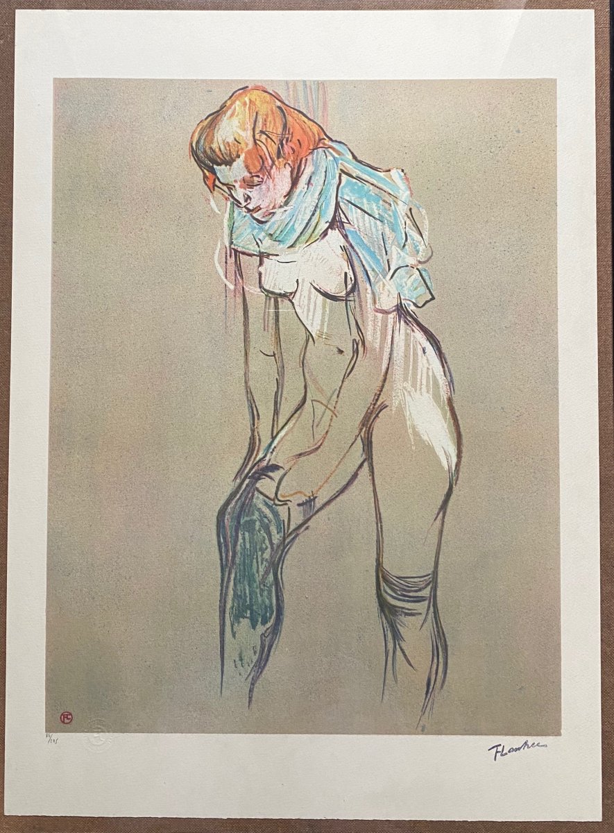 Henri De Toulouse-lautrec (1864-1901) Nude At The Bottom-photo-2