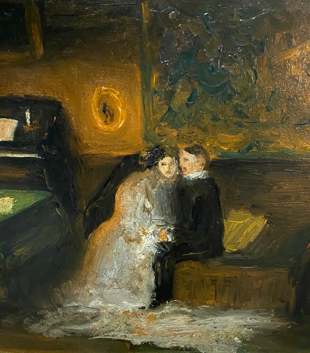 Interior Scene Monogram Jjg To Be Identified Dated 1908-photo-3