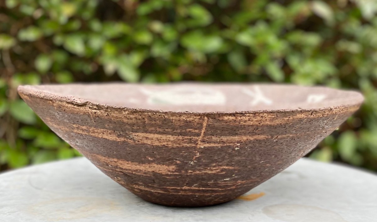 Grande coupe aux poissons des potiers d'Accolay vers 1950-photo-3