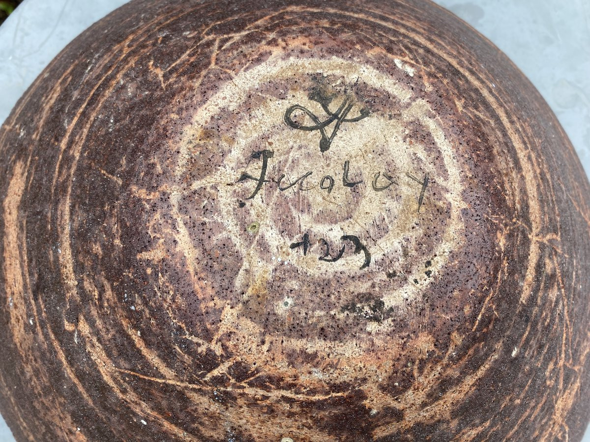 Grande coupe aux poissons des potiers d'Accolay vers 1950-photo-3