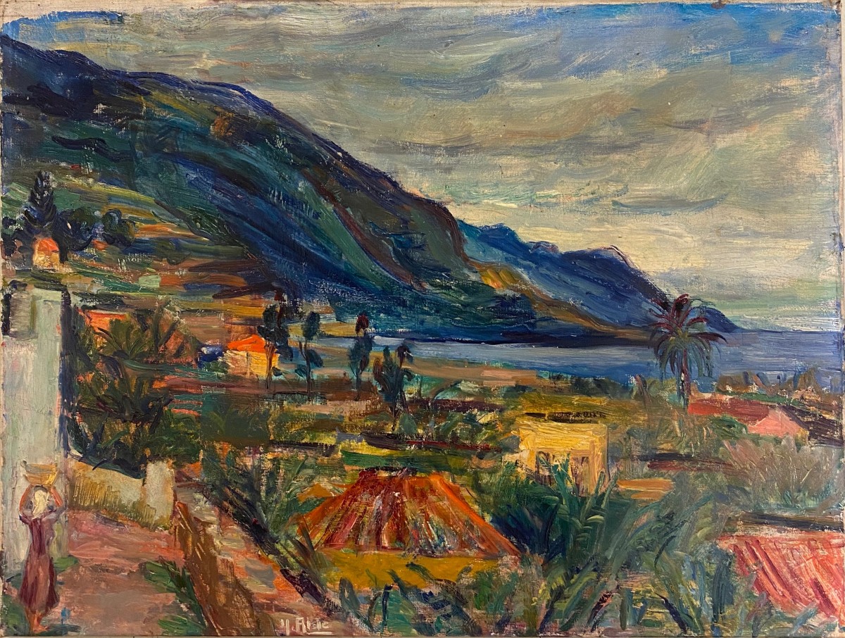 Yvette ALDE (1911-1967) Bord de mer Les platanes Les bananiers