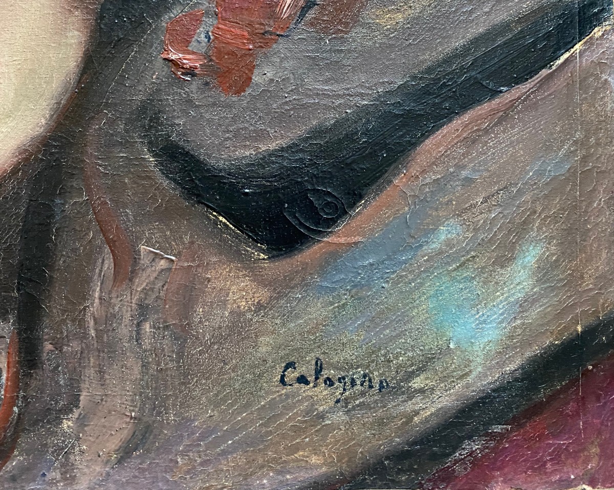 Jean CALOGERO (1922-2001) Nu de dos. Œuvre de jeunesse vers 1950-photo-3