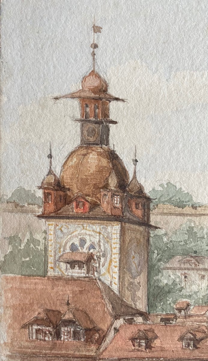 Montigny, Lucerne, Switzerland, Watercolor Dated 1892, Document-photo-3